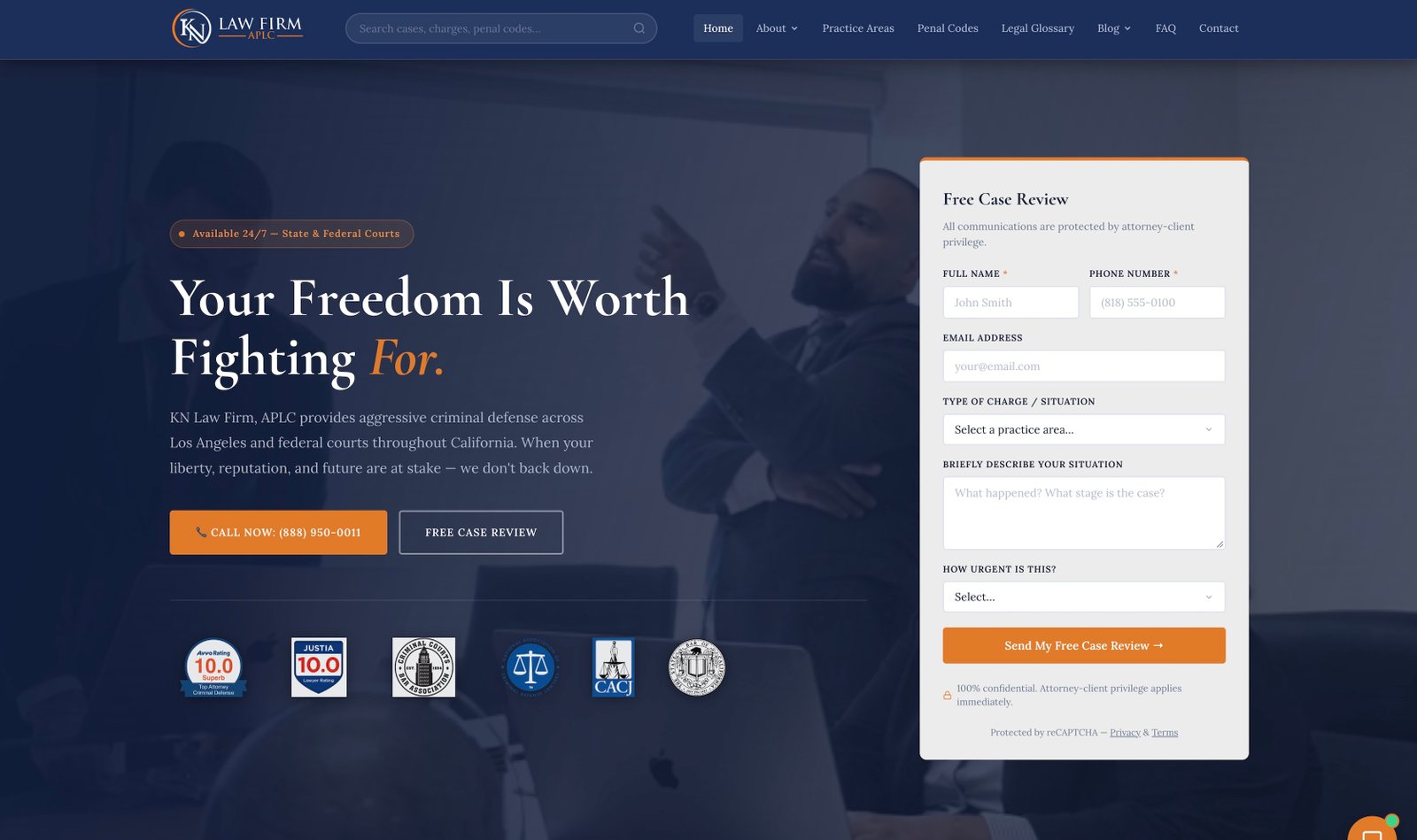 Homepage of kntrialattorneys.com
